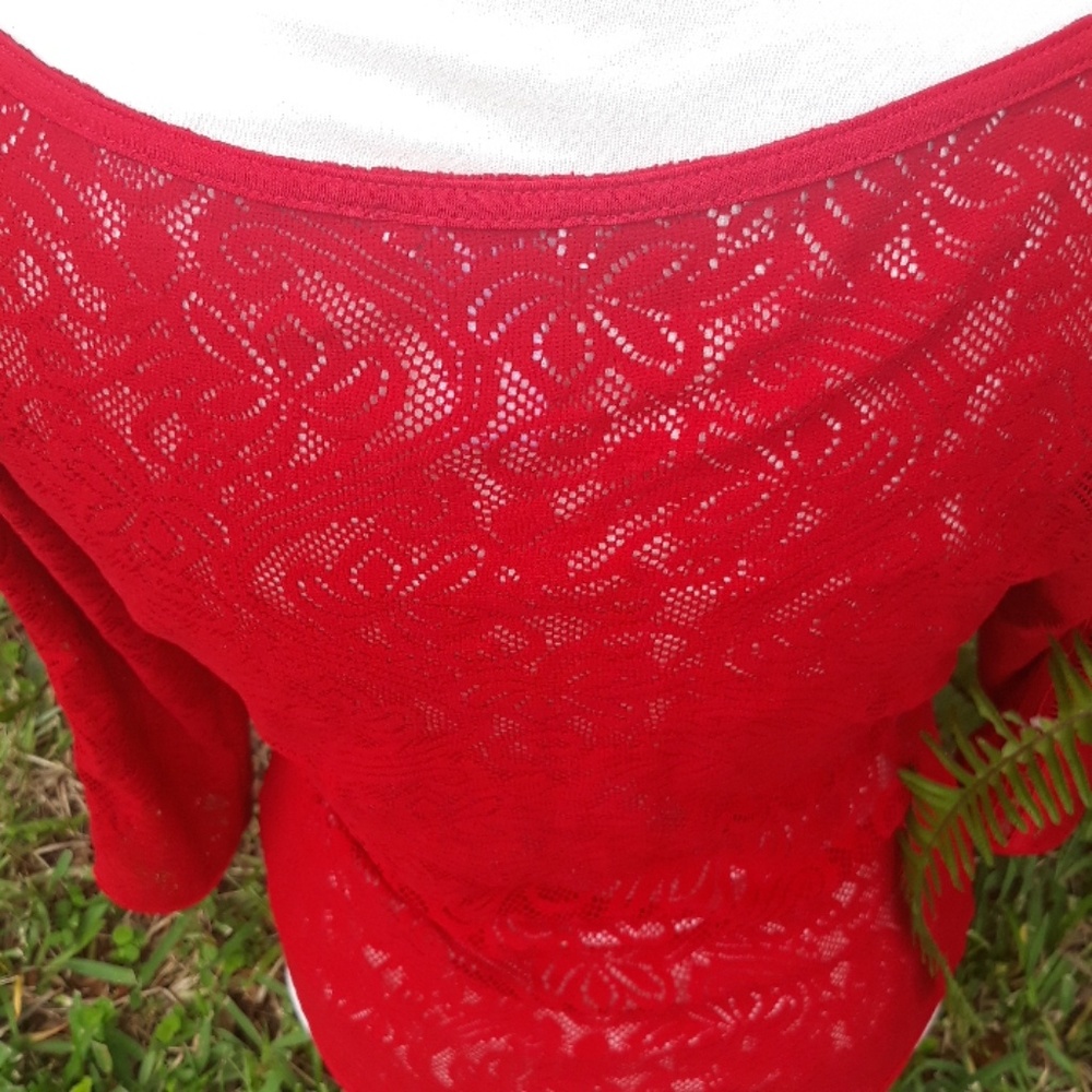 Cache New Xsmall Red 3/4 Length Sleeve Top - image 6